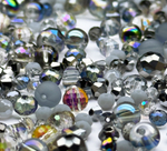 МБ-2 Хрустальные бусины, форма: МИКС, цвет: Серый, 25 гр.