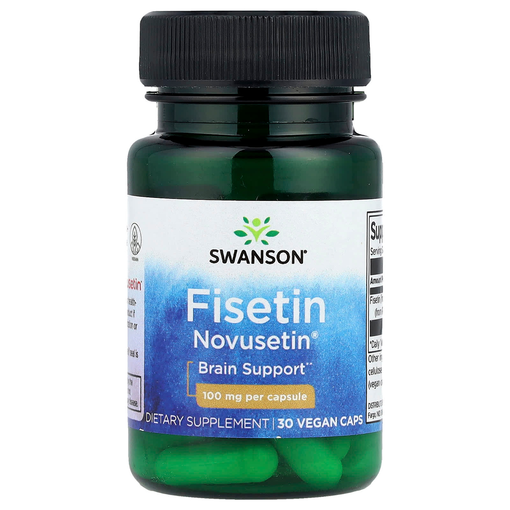 Swanson, Fisetin Novusetin®, 100 мг, 30 веганских капсул