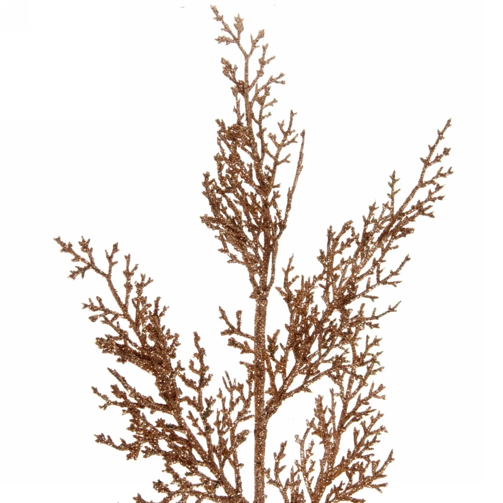 Ветка хвойная «Морозный иней» 50 см, Розовое золото