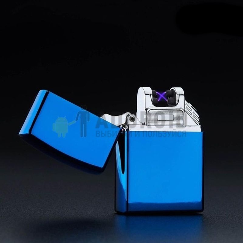 Электрическая зажигалка с USB Синяя