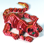 Уценка! Подвижный кот Сфинкс, игрушка антистресс, красный с золотым, 3D дефект