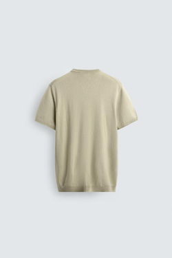 ZARA ФУТБОЛКА ИЗ СМЕСОВОЙ ВИСКОЗЫ, СВЕТЛО-ЗЕЛЕНЫЙ