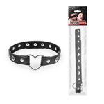 Черный ошейник с серебристыми ромбиками и сердечком (Цвет: черный с серебристым)
