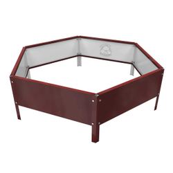 Клумба многоугольная оцинкованная с ножками 1 ярус RAL 3011 Красно-коричневый