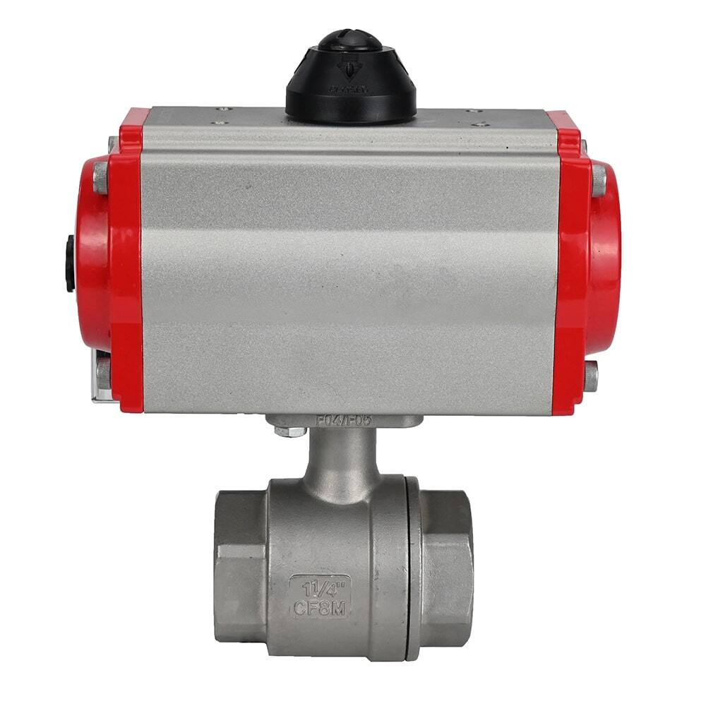 Stainless steel ball valve Elephant kshmp316-elephant-da-4m310-110/220v, body material - stainless steel AISI 316, ball material - stainless steel AISI 316, seal - PTFE, pneumatic actuator operated