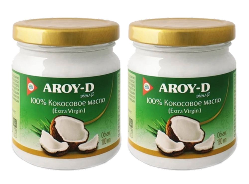 Aroy-D Масло 100% кокосовое (extra virgin), 180 мл 2 шт
