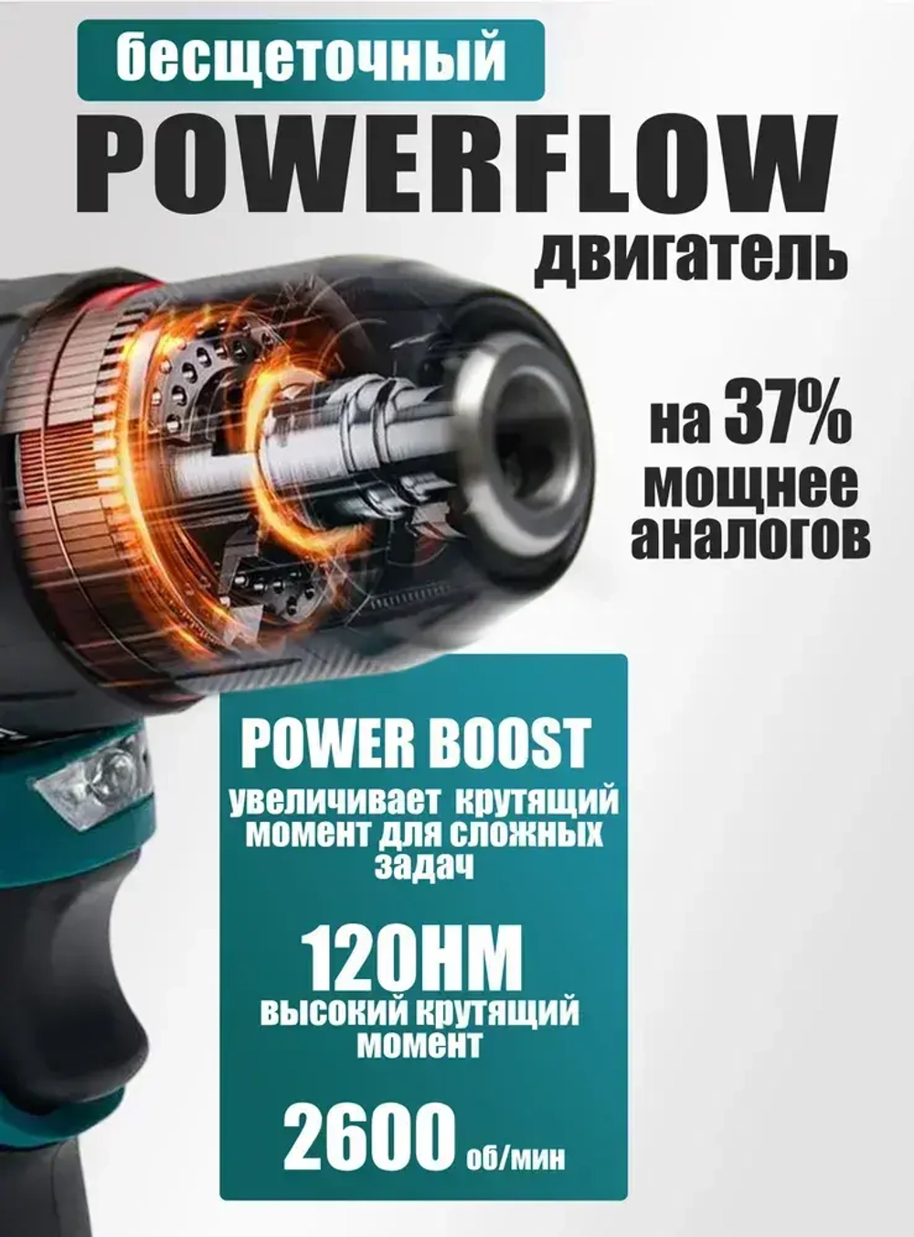 Шуруповерт аккумуляторный бесщеточный 48 Вт, дрель шуруповерт аккумуляторная 48 Вт с 2 АКБ в кейсе