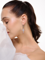 Серьги "Sun Cross Heart" Silver