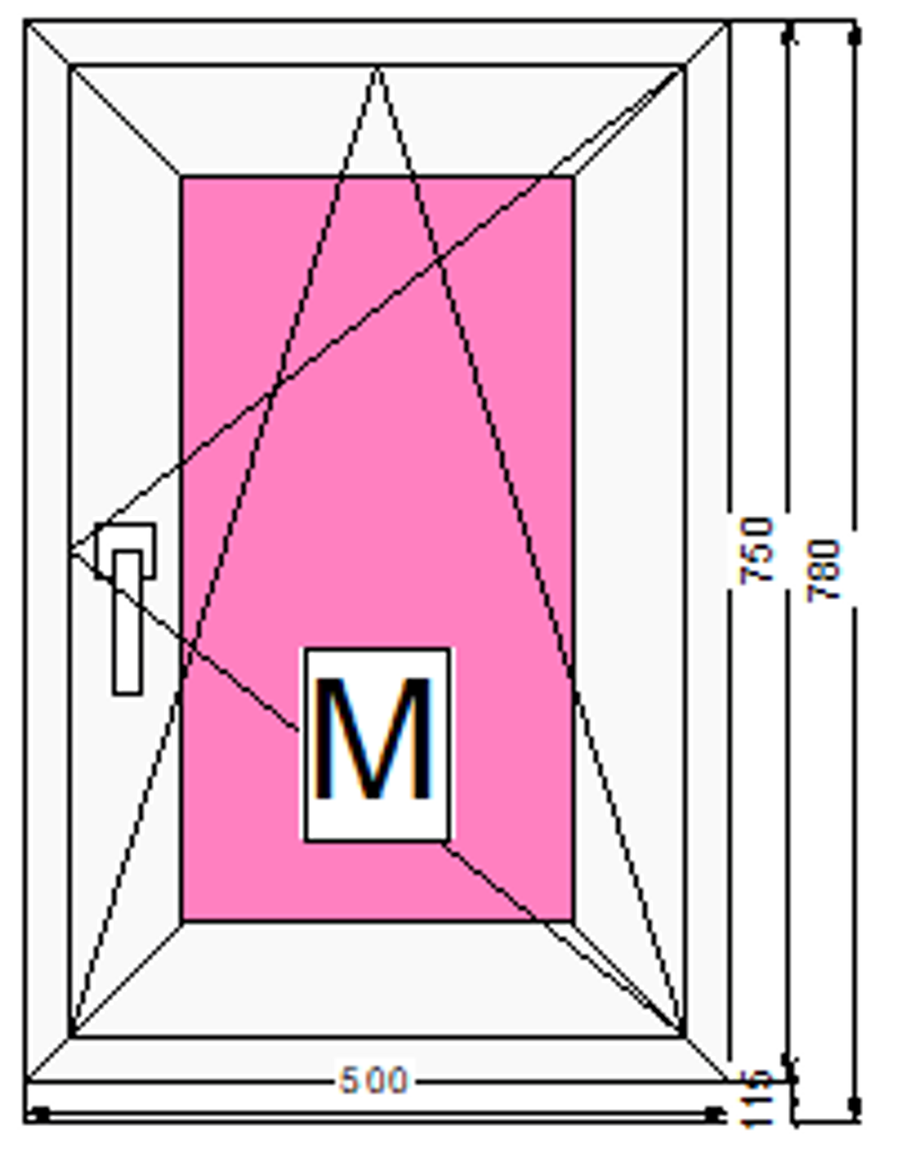 Пластиковое окно 750 х 500ТермА Эко + Москитная сетка