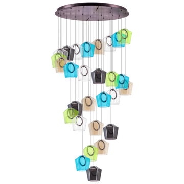 Люстра подвесная 168W 3000K 796289 кофейный/коньячный/зеленый/голубой/ пепельный/ прозрачный Caramello Lightstar