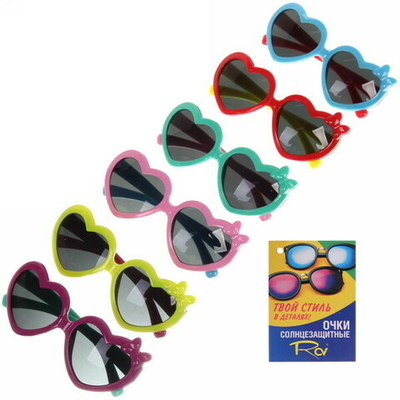 Очки солнцезащитные детские «Sunshine», сердечки, микс цветов
