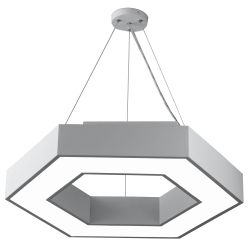 Светильник LED ЭРА Geometria SPO-123-W-40K-045 Hexagon 45Вт 4000К 2500Лм IP40 600*600*80 белый подвесной