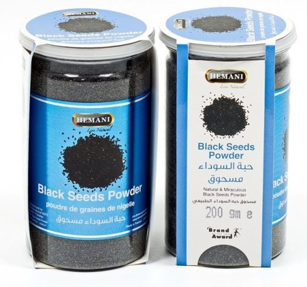 Специя Hemani Семена Черного тмина (Порошок) Black Seed Powder 200 г (в баночке)