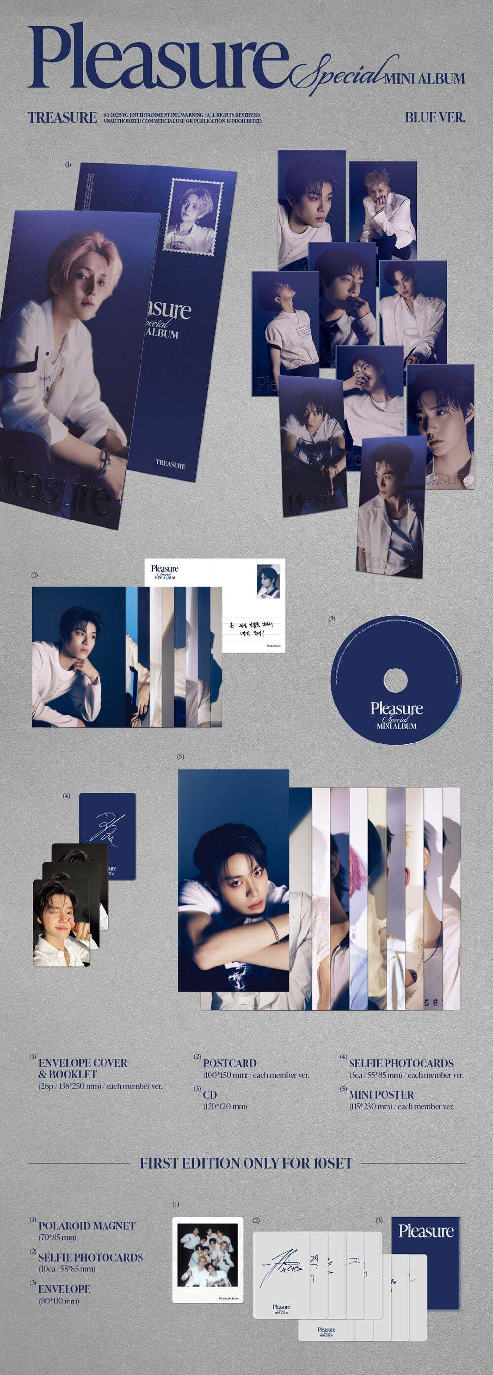 Альбом TREASURE — SPECIAL MINI ALBUM [PLEASURE] Blue ver. Yoshi