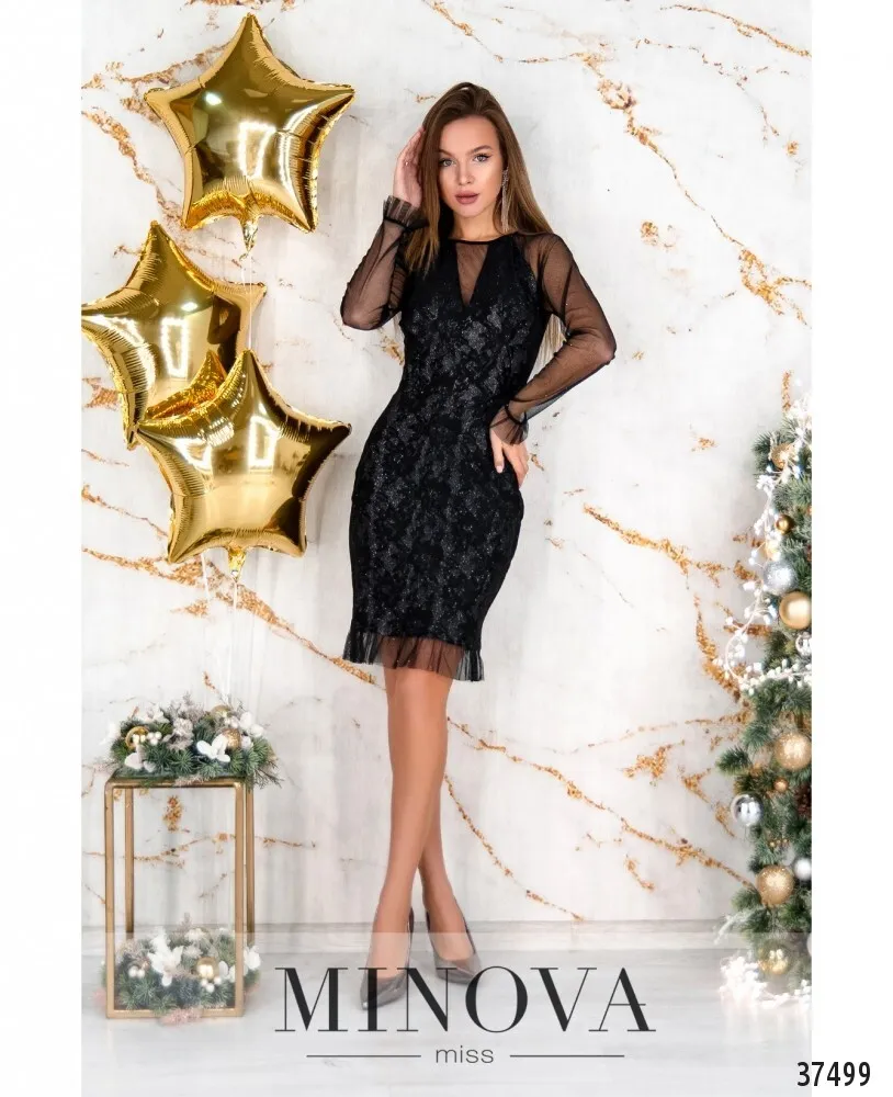 Платье 1155Н-черный Minova
