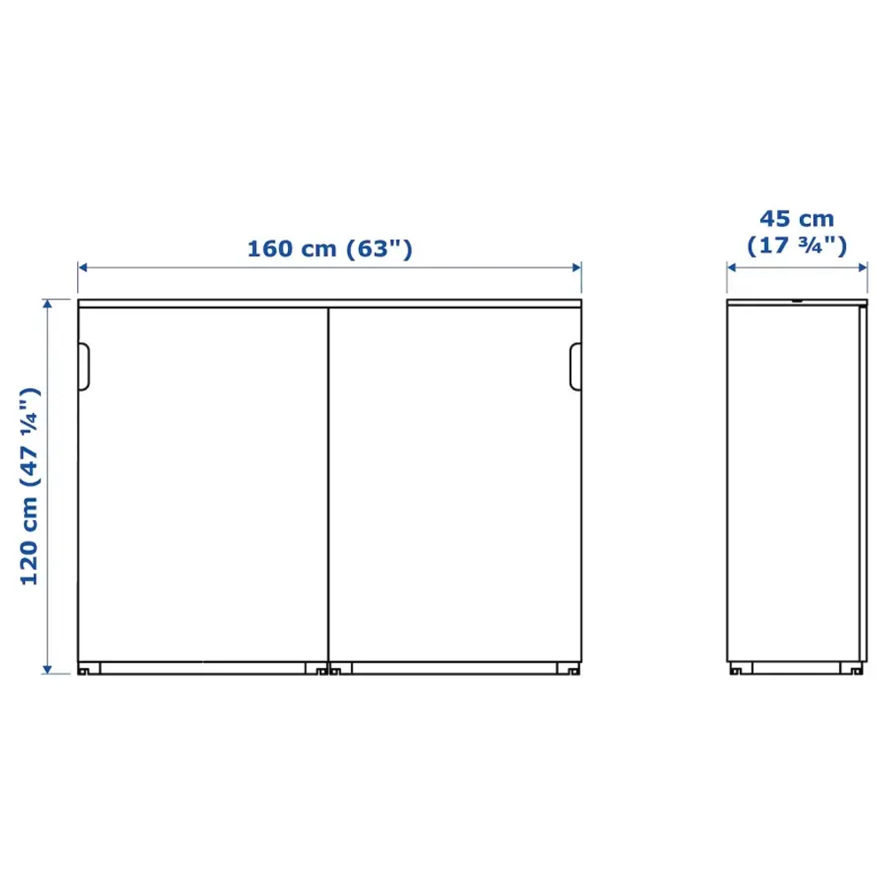 Комбинация с раздвижными дверями - IKEA GALANT/ГАЛАНТ ИКЕА, 120х45х160 см, черный