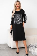 Платье в стиле Спорт-шик (черный)-46р-р Р11-1228 Nikol