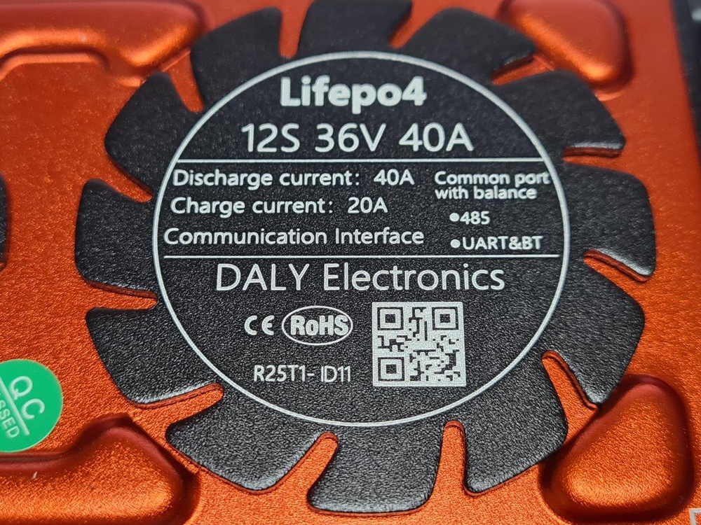 Плата контроля BMS Smart LiFePO4 12S 36V 40A