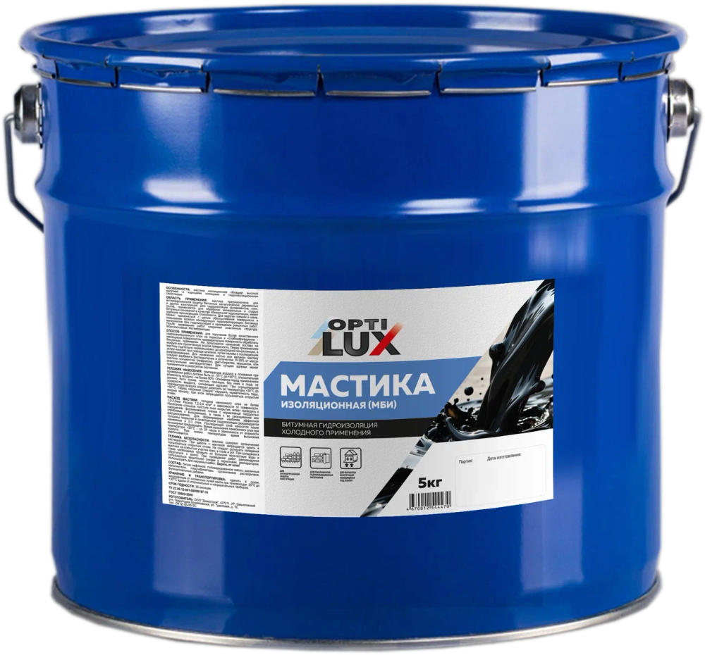 OPTILUX Мастика Битумно-изоляционная МБИ 5кг (ИжСинтез)