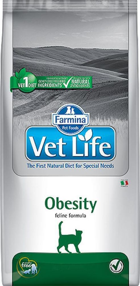 Farmina VetLife 2кг Obesity Сухой корм для кошек для коррекции лишнего веса
