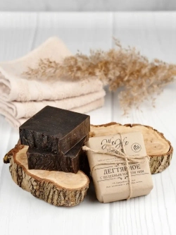 Дегтярное мыло с Маслом Ним, Чайного дерева и пчелиным воском