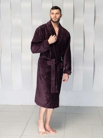Халат мужской CODY без капюшона Баклажан "Polens"