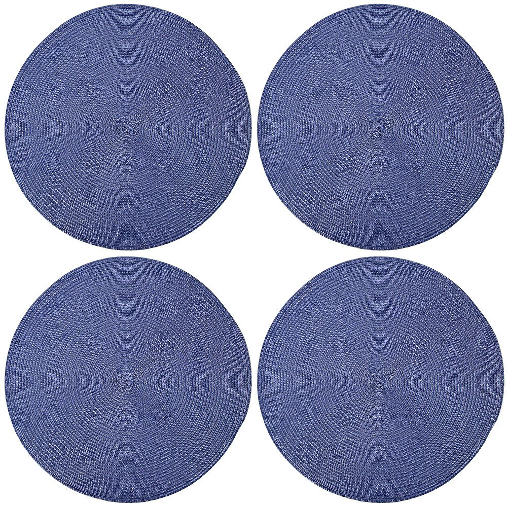 Салфетка сервировочная (плейсмат) " " (синяя) d=38см (min4) (упаковочный пакет)