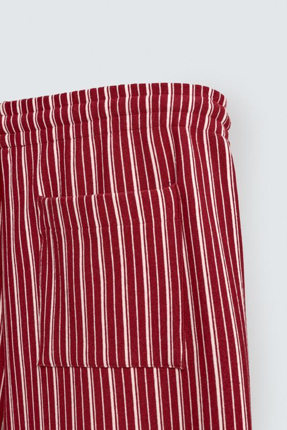 ZARA БРЮКИ СВОБОДНОГО КРОЯ В ПОЛОСКУ, КРАСНЫЙ