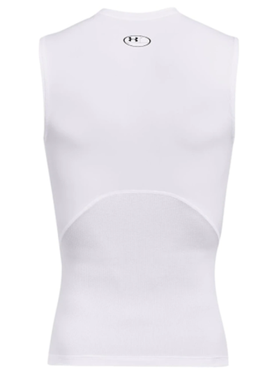 Мужская теннисная футболка Under Armour Men's HeatGear Armour Sleeveless - white/black