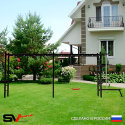Уличная шведская стенка Sv Sport рукоход х 2 У52000 (Турник/Брусья/Стойка/Скамья/"Лодочка"/Канат/кольца/лестница)