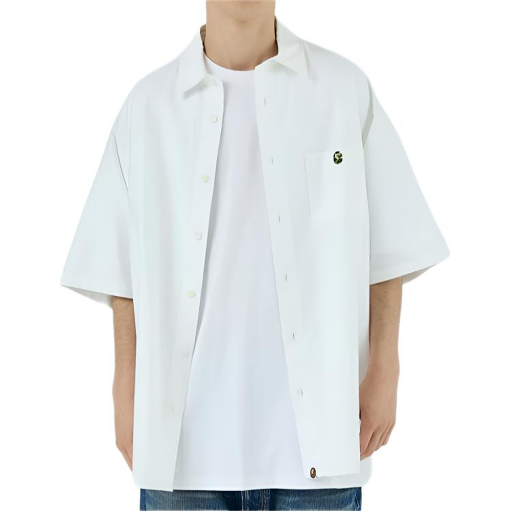 A Bathing Ape Bathing Ape Shirts Button Cotton Moderate Summer 0zxsrm006321q белый