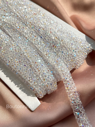 Тесьма термоклеевая белая разноцветная хамелеон АВ