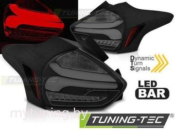 Задние фонари для Ford Focus III Hatchback (15-18) LED динамические черные темные