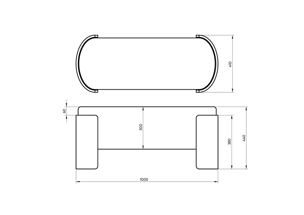 Банкетка Lagom 100 см (капучино, орех)