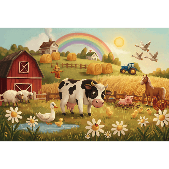 Pazl \ Puzzle \ Пазлы Puzzles - "24 Maxi" - Cow on the farm / Trefl