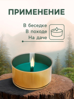 Свеча уличная антимоскитная ароматическая, 10х4,5 см, 120 г, 6 ч,  хвоя, зеленый
