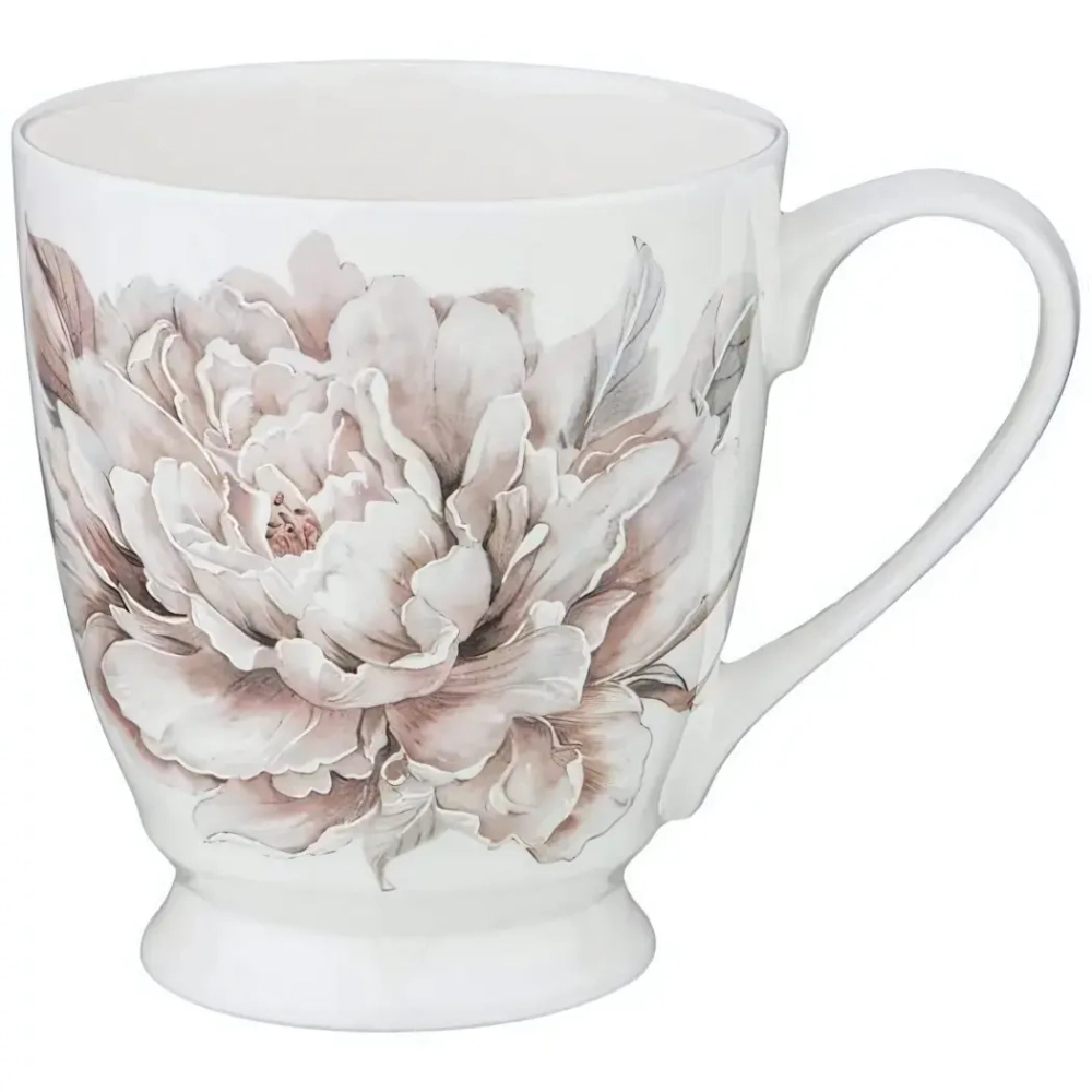 Кружка фарфоровая 480мл «WHITE FLOWER»