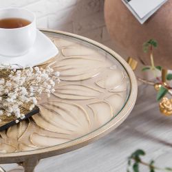 Столик декоративный Зарнички Санфлауэр Айвори Мраморное золото