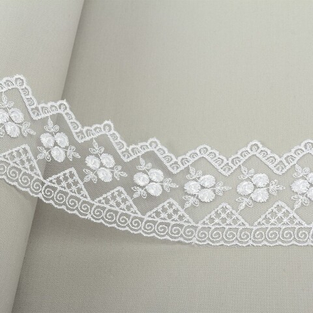 Кружево "Gamma"   "сетка",  59 мм , цв.белый