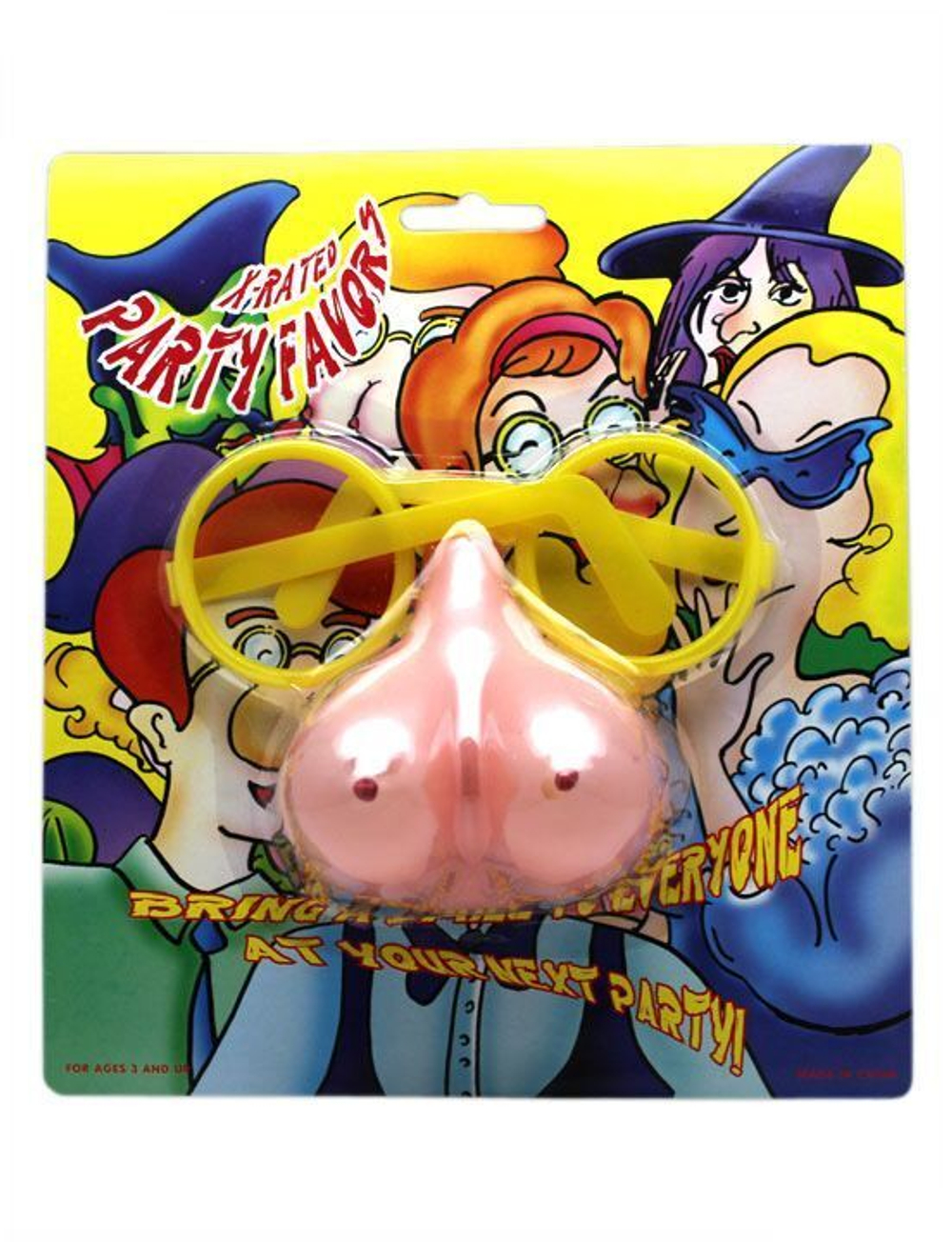 Пластиковые очки с бюстом вместо носа (Цвет: бежевый)