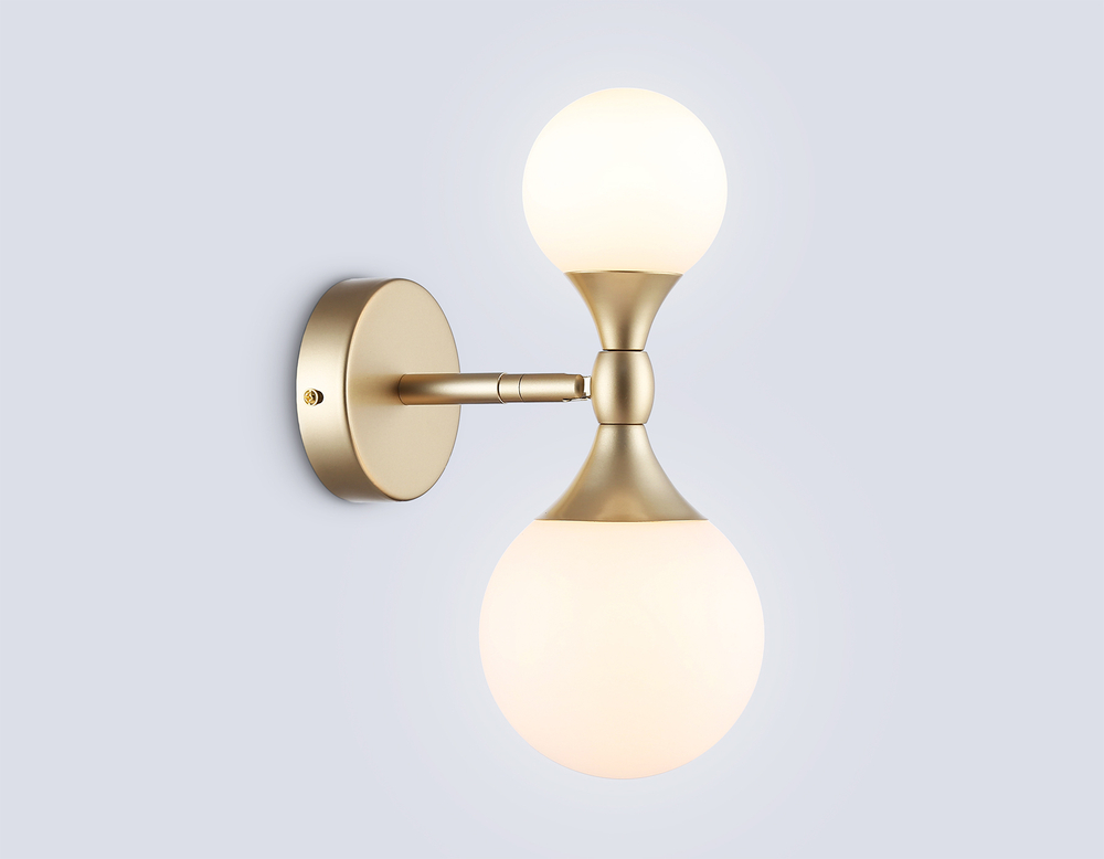 Светильник настенный LH51053/2 GD/FR золото/белый матовый G9*2 max 28W 120*195*300