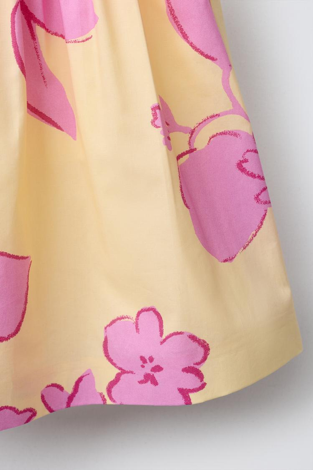 ZARA ЮБКА МИДИ С ЦВЕТОЧНЫМ ПРИНТОМ, ПАСТЕЛЬНО-ЖЕЛТЫЙ