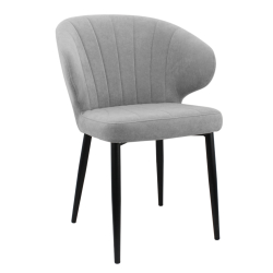 Стул "Милтон" (арт. 357), велюр Бренди В22 серый, ножка круглая черная