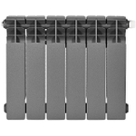 Радиатор биметаллический STOUT TITAN VENTIL 350 - 6 секций (подключение нижнее правое, цвет графит RAL 7024)