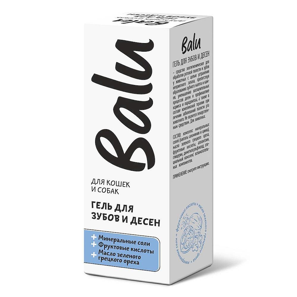 Гель для ухода за зубами и деснами кошек и собак BALU, 30 мл