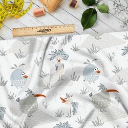 Ткань флис необычные птички