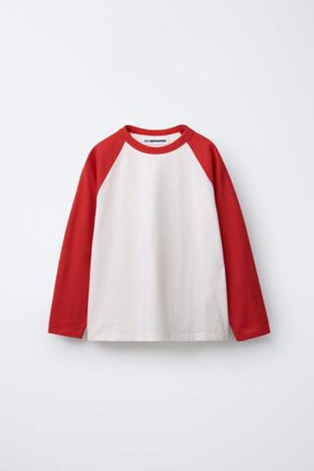 ZARA Х BENSIMON ® ЛОНГСЛИВ С ДЛИННЫМИ РУКАВАМИ, КРАСНЫЙ