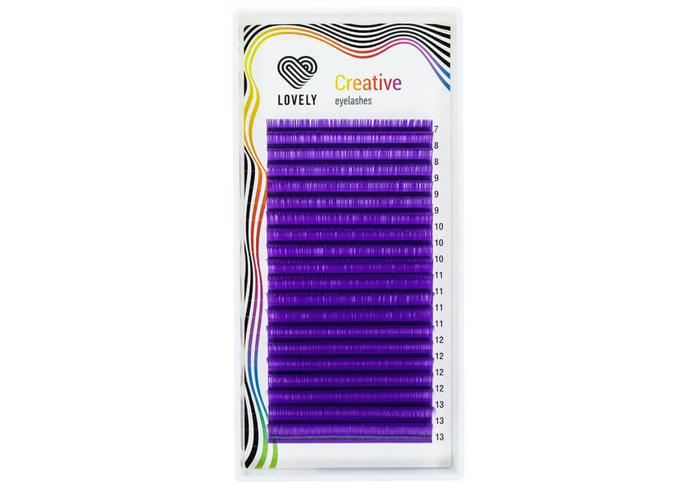 Ресницы фиолетовые (purple) Lovely - 20 линий - MIX