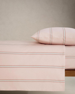 ZARA HOME ДЕТСКИЙ ПОДОДЕЯЛЬНИК В ПОЛОСКУ, РОЗОВЫЙ