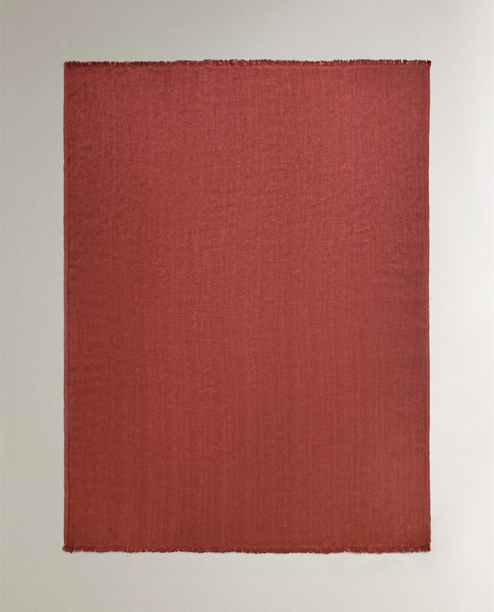 Zara Home плед из льна, терракотовый, 140x190 см